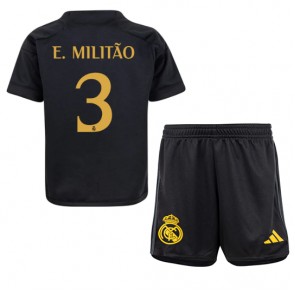 Real Madrid Eder Militao #3 Rezervni Dres za Dječji 2023-24 Kratak Rukavima (+ kratke hlače)